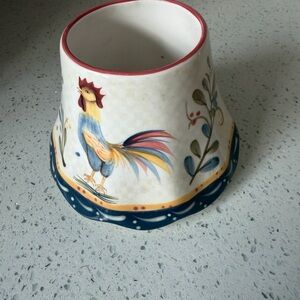 Colorful Rooster Ceramic Jar Candle Topper/Shade